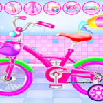 Girl Bike Fix Washing Salon